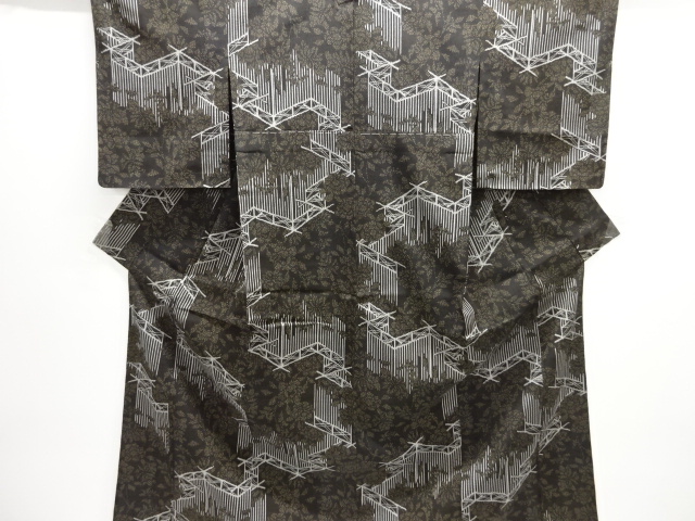 JAPANESE KIMONO / HON SHIOZAWA / UNUSED / WOVEN FLORAL PLANTS